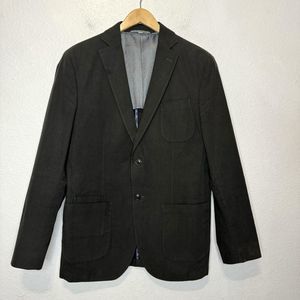 JKT New York Bond Sport Coat Mens 38R Gray Brown Blazer Jacket Cotton Two Button